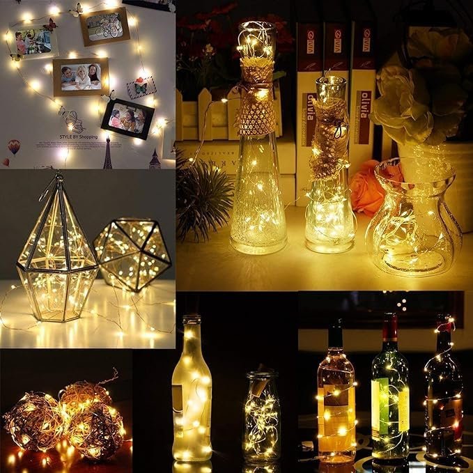 Wine Bottle Light ? LED Cork Fairy String Lights for Bottles, Battery Operated Decorative Lighting for Home, Parties, Weddings & DIY Crafts
