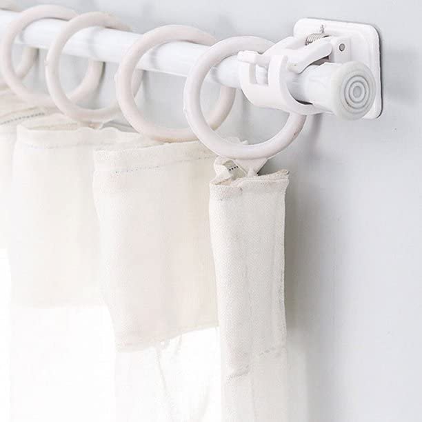 Set of 2 Plastic Curtain Self-Adhesive Pole Wall Brackets ? Easy Install for Curtain Rods, No Drilling Required