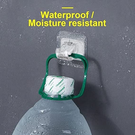 Set of 2 Plastic Curtain Self-Adhesive Pole Wall Brackets ? Easy Install for Curtain Rods, No Drilling Required