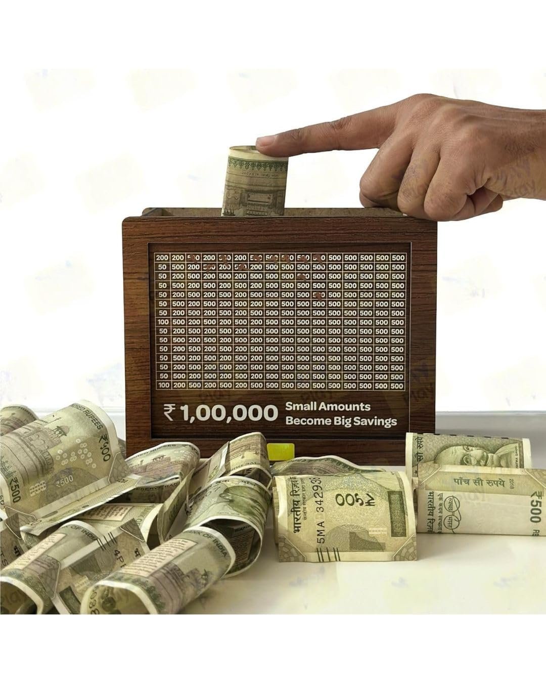 Wooden Money Piggy Bank ? Creative Wooden Savings Bank, Secure Slot for Coins and Bills, Cute Home Decor for Kids & Adults