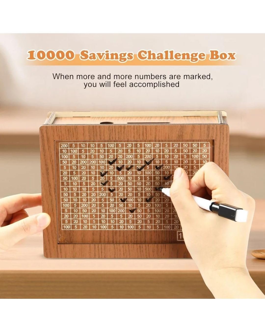 Wooden Money Piggy Bank ? Creative Wooden Savings Bank, Secure Slot for Coins and Bills, Cute Home Decor for Kids & Adults