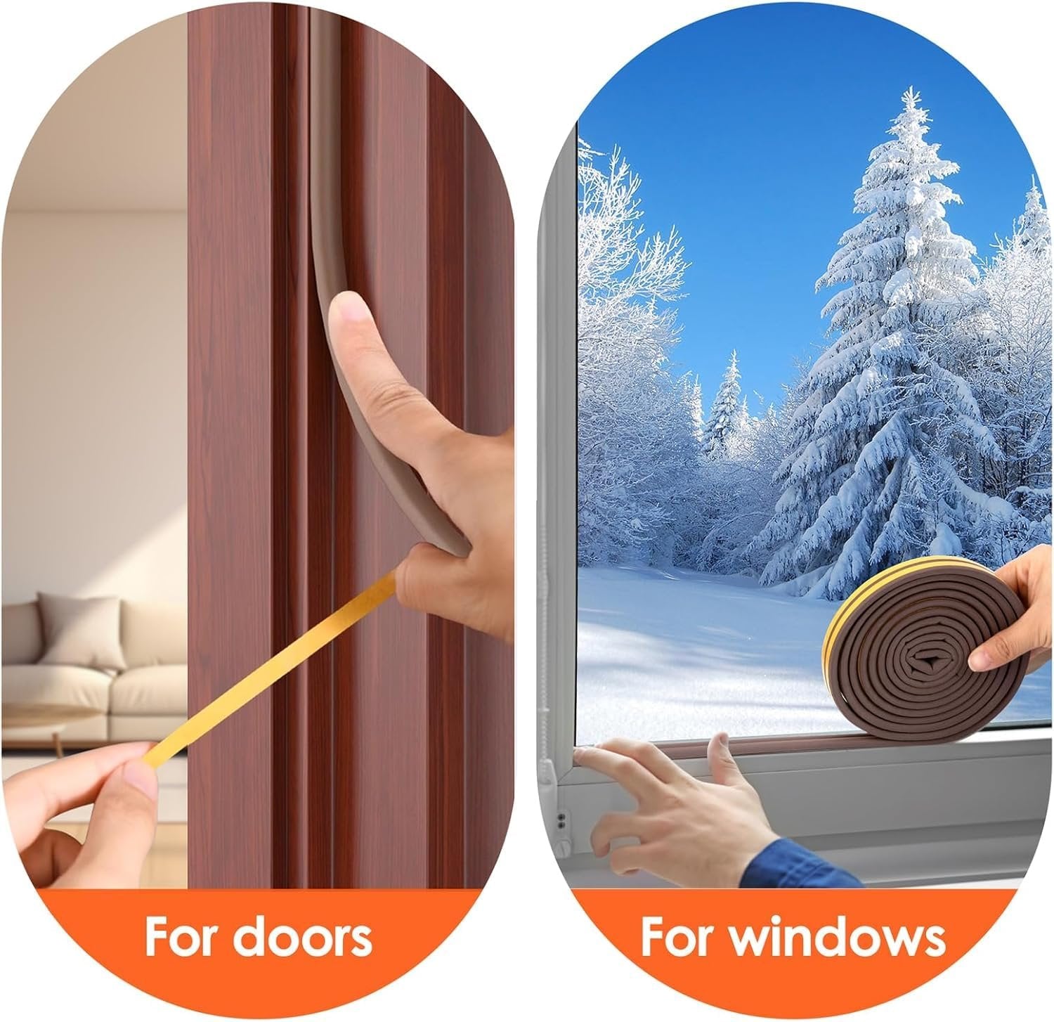 Window Sealing Strips Door ? Weatherproof Adhesive Strip for Doors & Windows, Soundproof & Draft Blocker for Home, Office & Garage