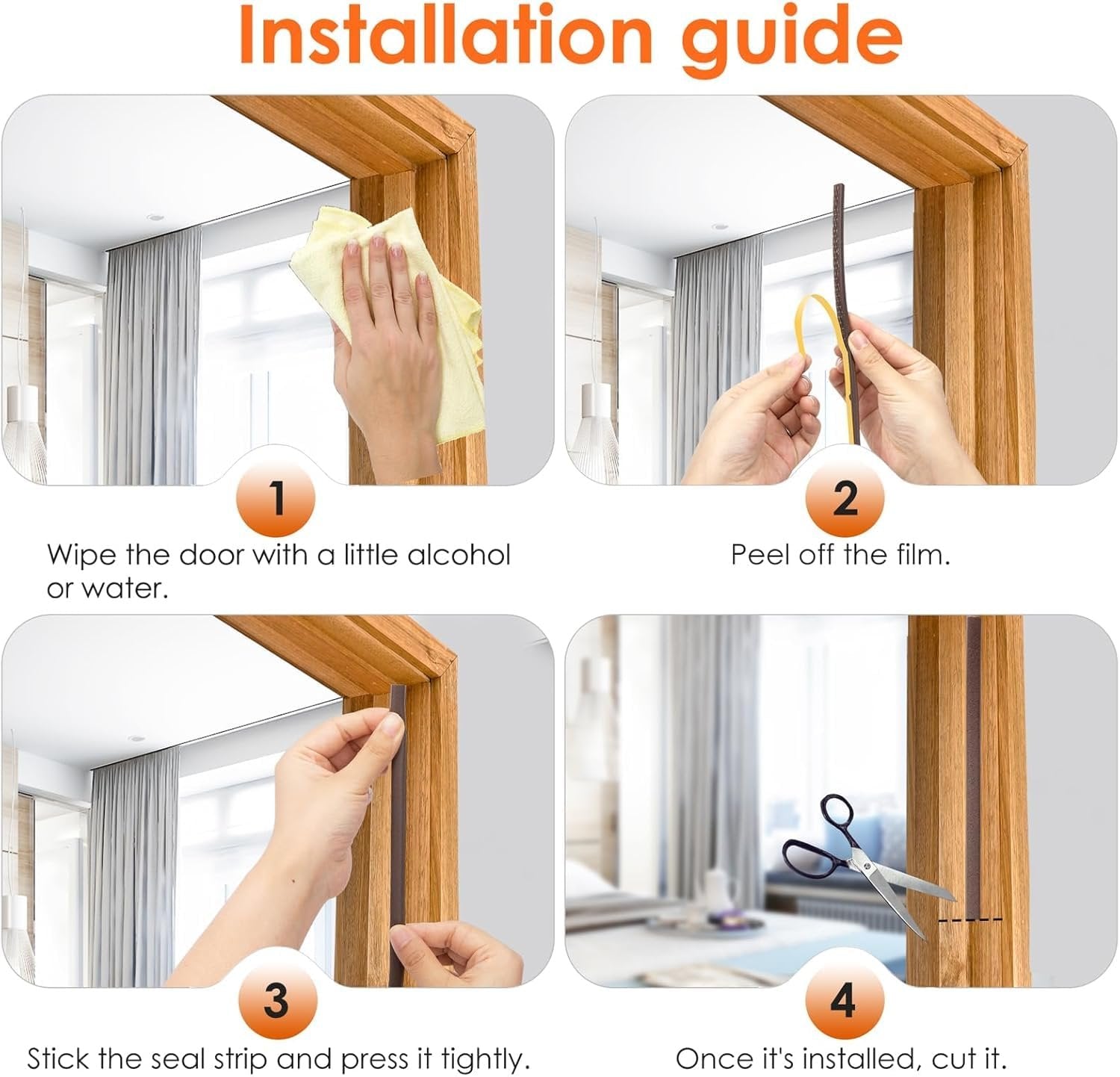 Window Sealing Strips Door ? Weatherproof Adhesive Strip for Doors & Windows, Soundproof & Draft Blocker for Home, Office & Garage