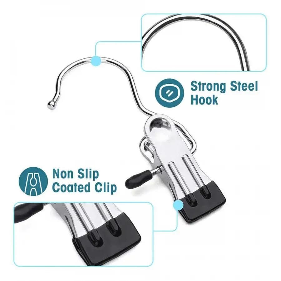 Cloth Hanger Clip Hook (1 PC) ? Multi-Purpose Plastic Hanging Clip for Clothes, Towels, Socks & Accessories