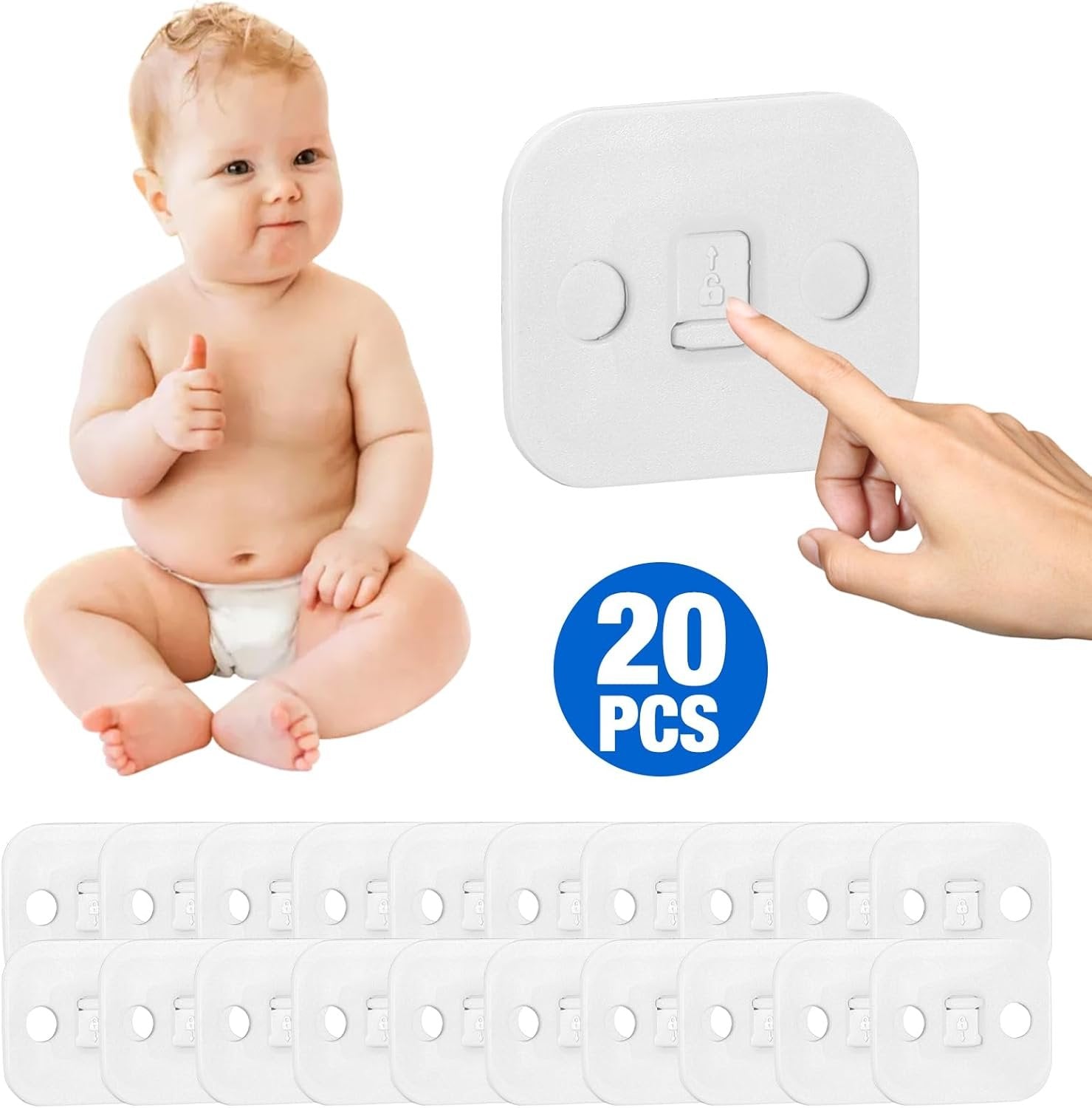 Baby Socket Protection Patch Sticker ? Safety Plug Covers for Electrical Outlets, Childproofing Protector Caps (Set of Stickers)