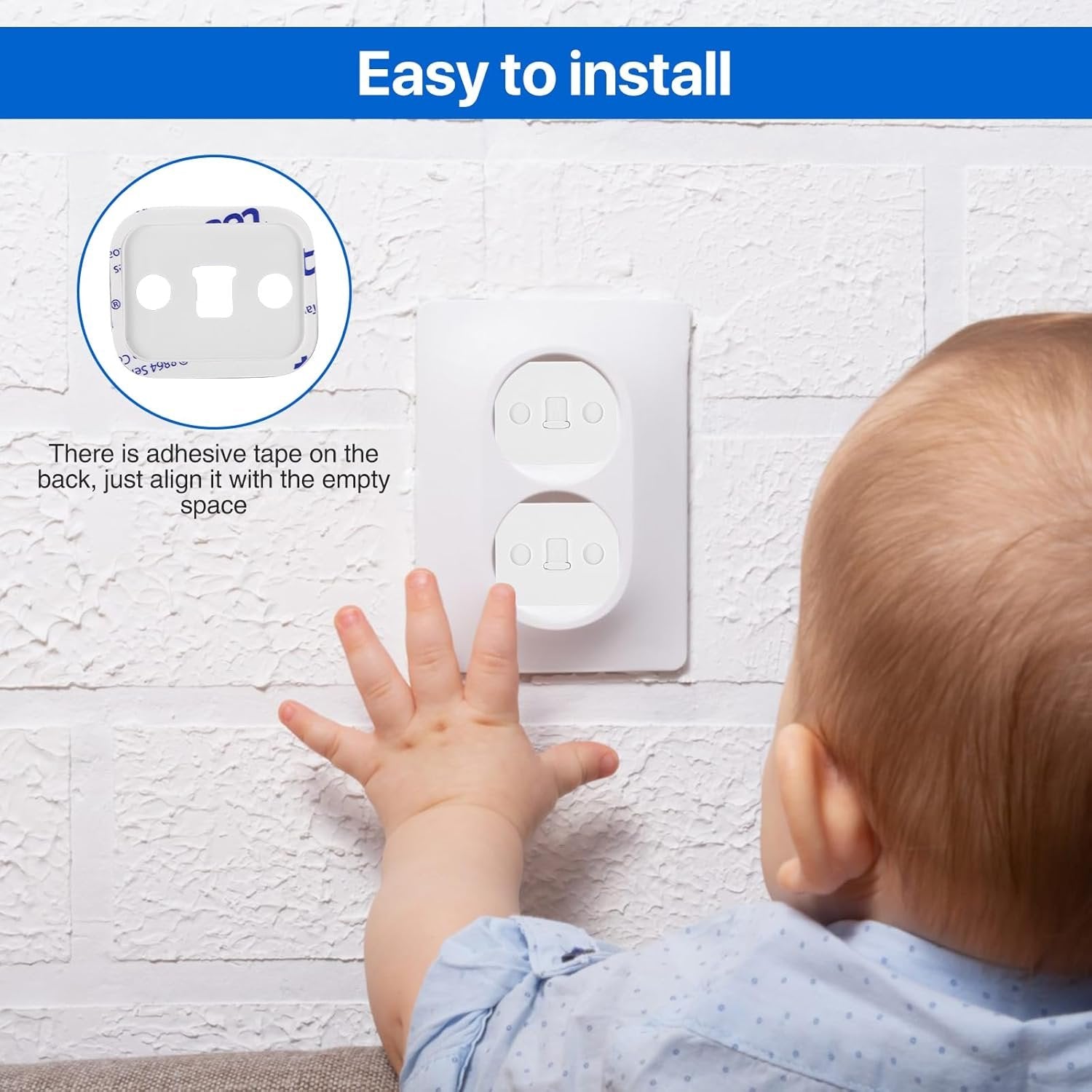 Baby Socket Protection Patch Sticker ? Safety Plug Covers for Electrical Outlets, Childproofing Protector Caps (Set of Stickers)