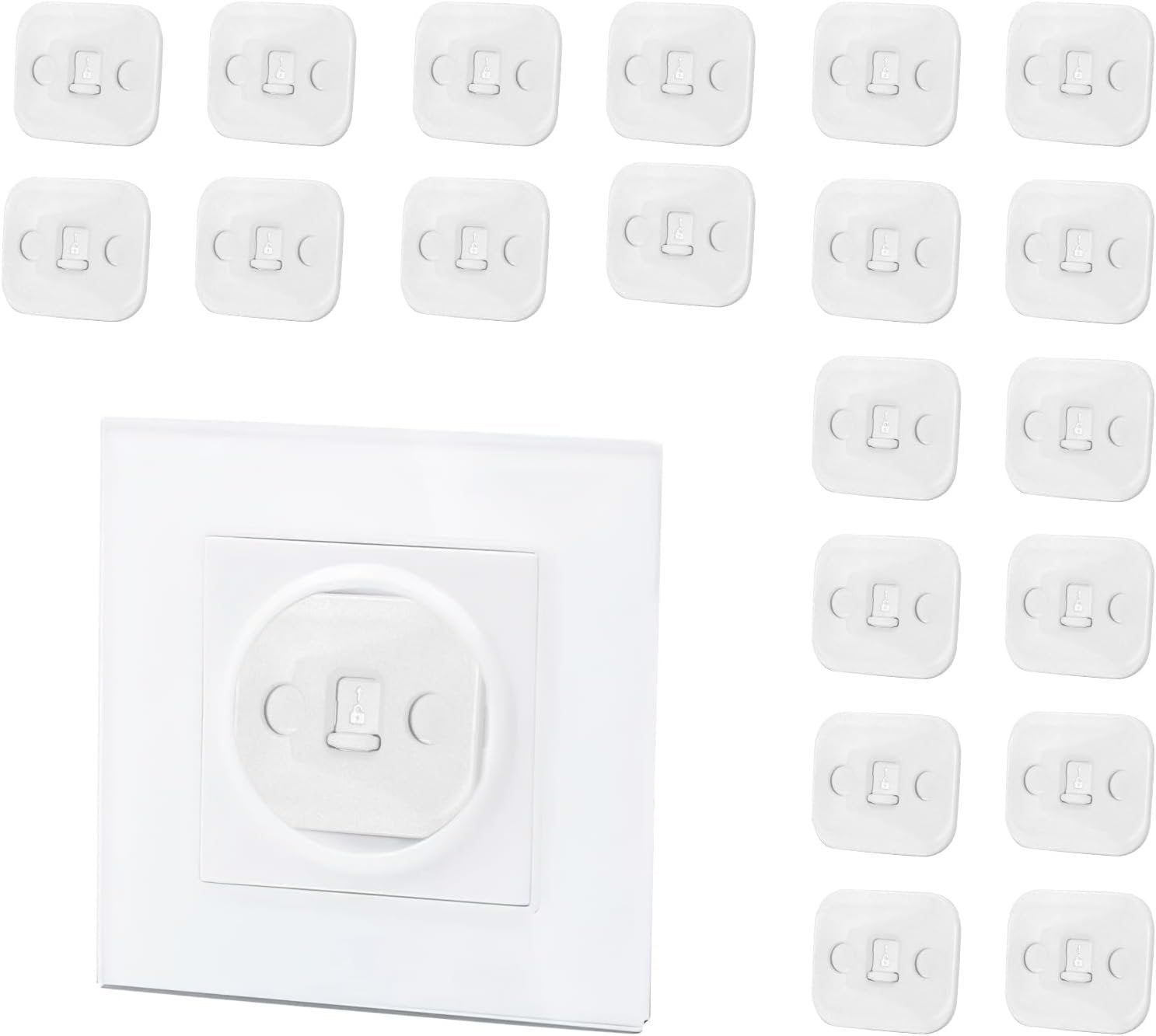 Baby Socket Protection Patch Sticker ? Safety Plug Covers for Electrical Outlets, Childproofing Protector Caps (Set of Stickers)