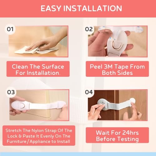 Child Safety Lock (1 PC) ? Adhesive Cabinet & Drawer Lock for Baby Proofing, No Drilling Required