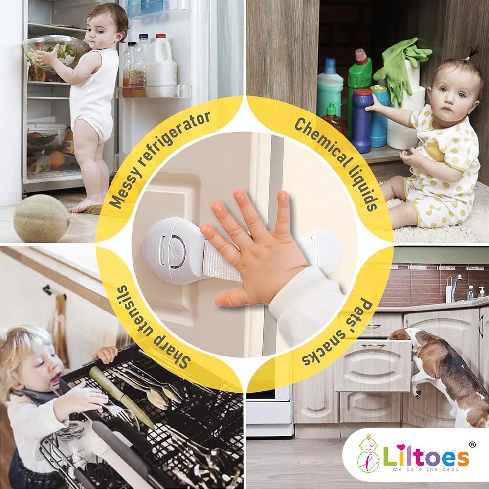 Child Safety Lock (1 PC) ? Adhesive Cabinet & Drawer Lock for Baby Proofing, No Drilling Required