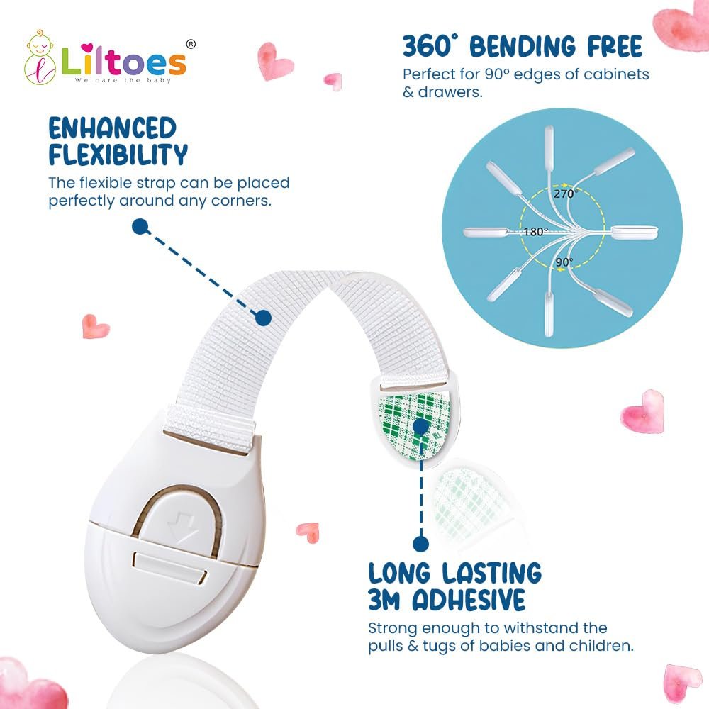 Child Safety Lock (1 PC) ? Adhesive Cabinet & Drawer Lock for Baby Proofing, No Drilling Required