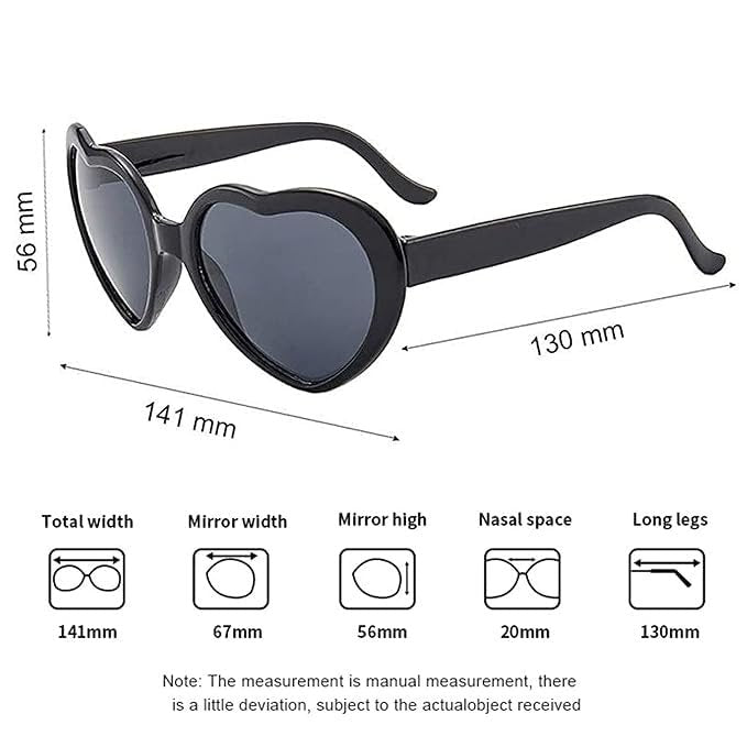 2 in 1 Heart Shaped Diffraction Glasses ? Fun & Colorful Light Effects for Parties & Special Events