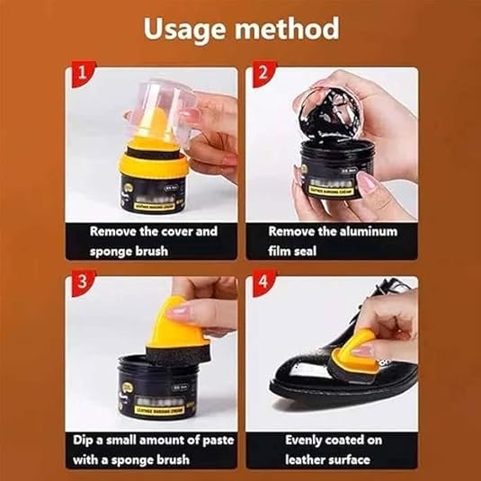 Leather Repair Cream Liquid & Shoe Polish ? Restore & Protect Leather, Vinyl, and Shoes, 2-in-1 Solution