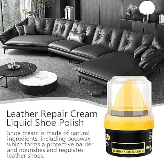 Leather Repair Cream Liquid & Shoe Polish ? Restore & Protect Leather, Vinyl, and Shoes, 2-in-1 Solution