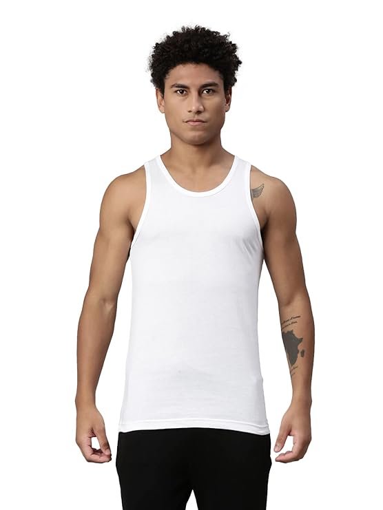 Men Regular Fit Vest (Ganji) ? Comfortable Cotton Undergarment for Daily Wear, Breathable & Soft