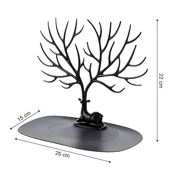 Deer Tree Shaped Jewellery Display Holder ? Elegant & Functional Jewelry Organizer for Necklaces, Rings & Earrings