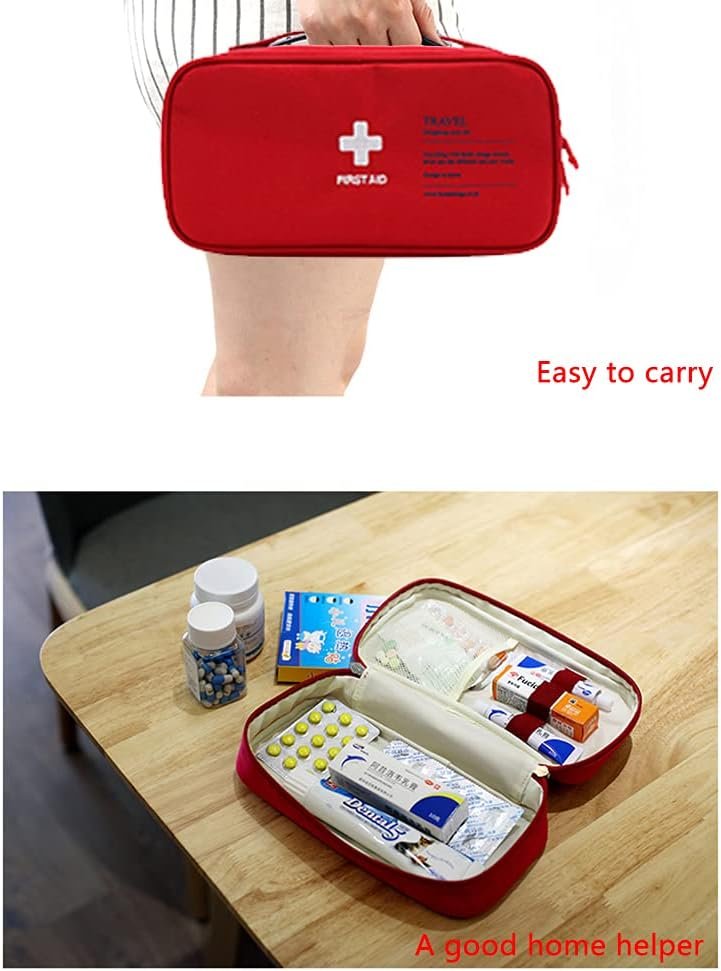 Travel Medicine Pouch Emergency First Aid Kit ? Compact & Portable Medical Organizer for Travel, Camping & Home