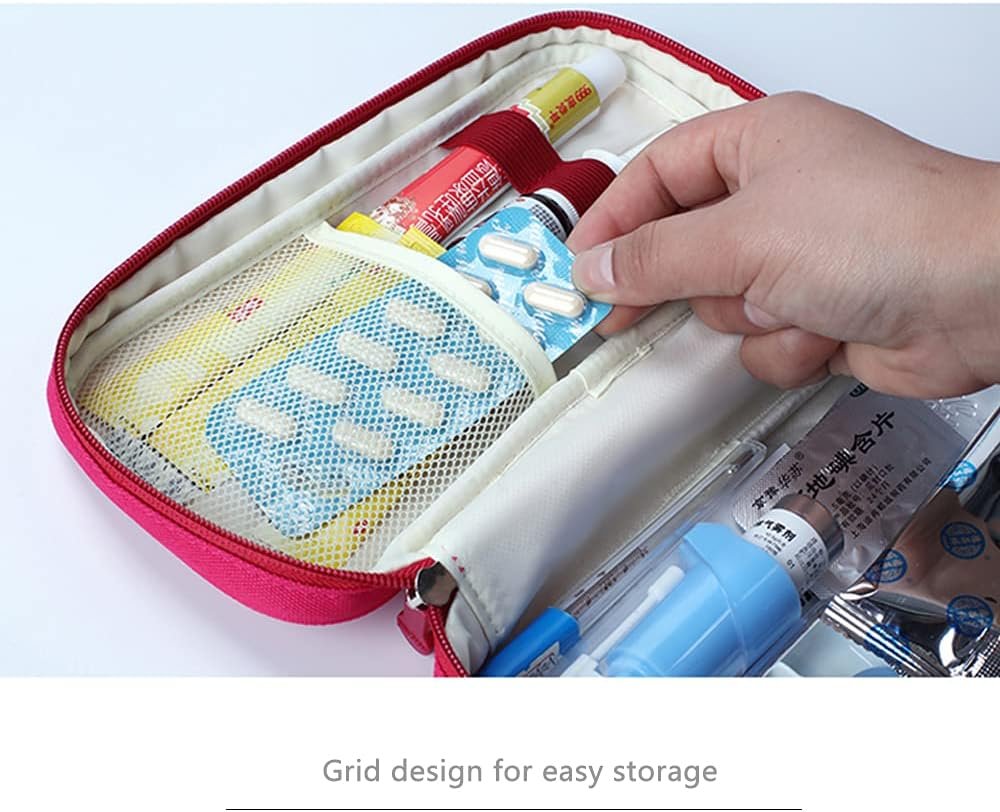 Travel Medicine Pouch Emergency First Aid Kit ? Compact & Portable Medical Organizer for Travel, Camping & Home