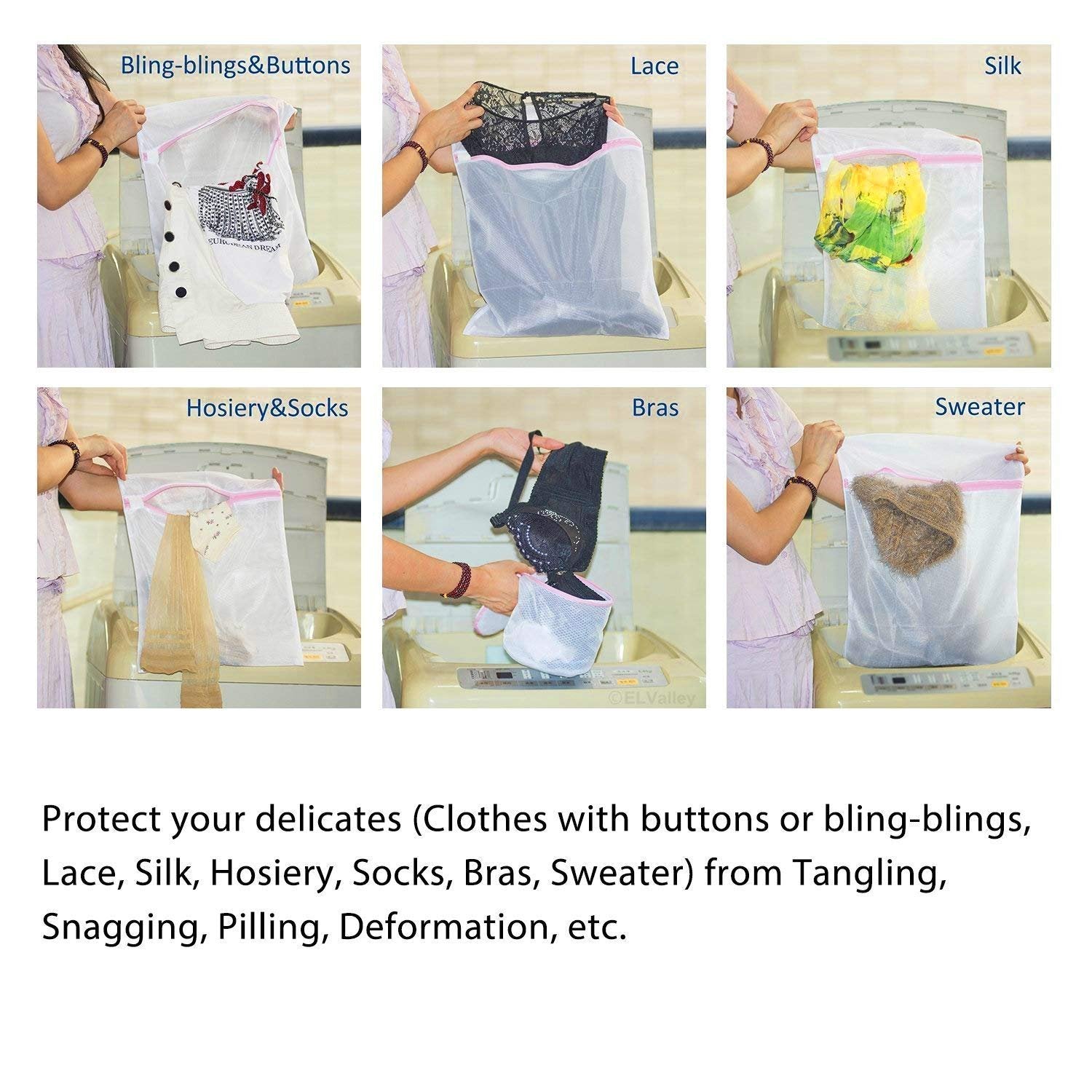 Laundry Clothes Washing Bag, Pack of 3 ? Mesh Zipper Bags for Delicate Clothing & Underwear