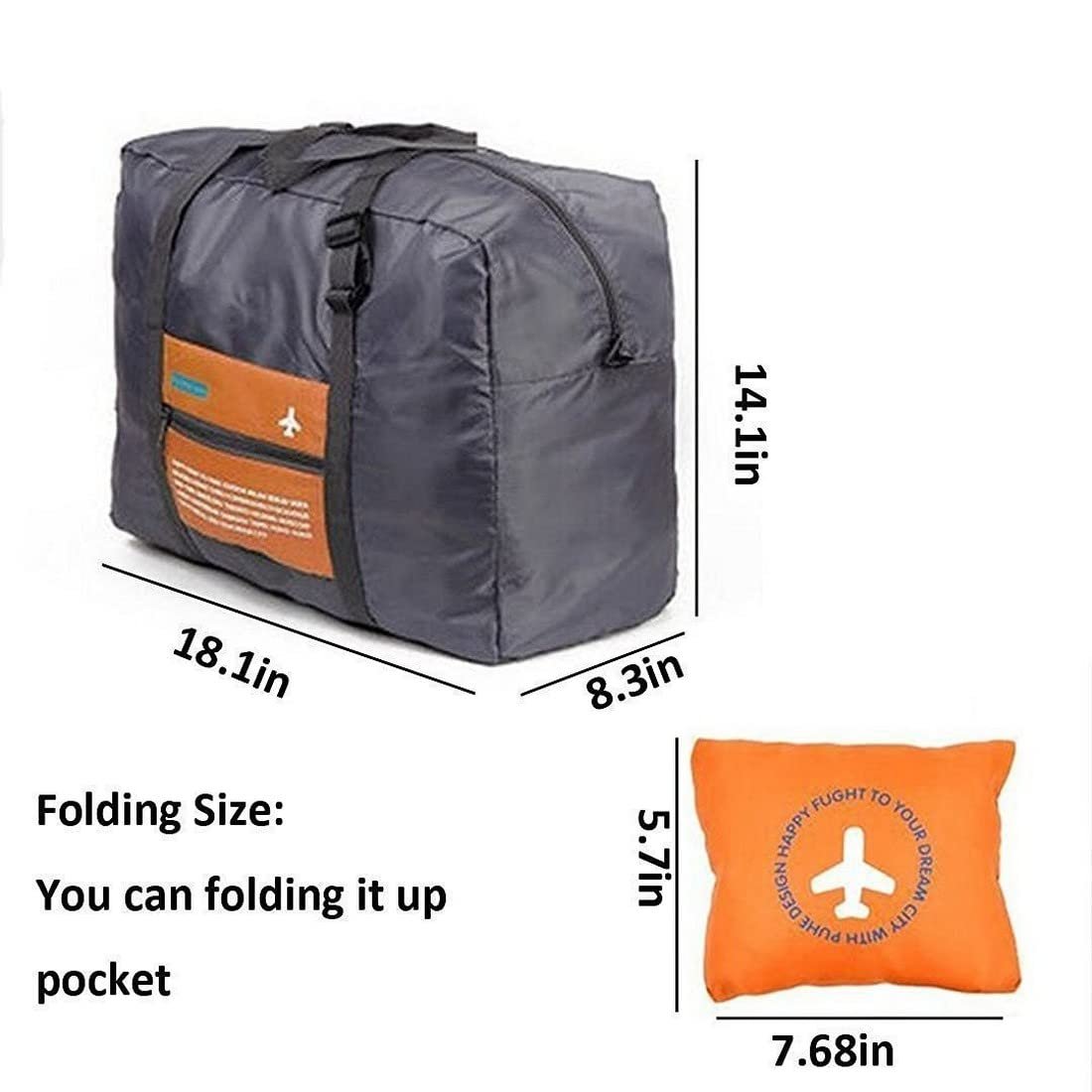Flight Foldable Bag ? Lightweight Carry-On Travel Duffel with Zipper & Handle, Compact & Expandable