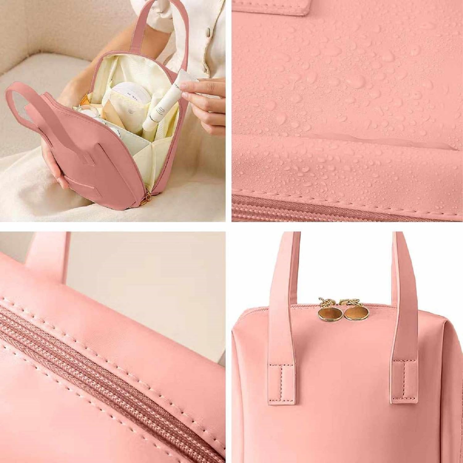 Elegant Puffer with Compartments Cosmetic Bag ? Stylish Makeup Organizer with Zipper & Storage Sections