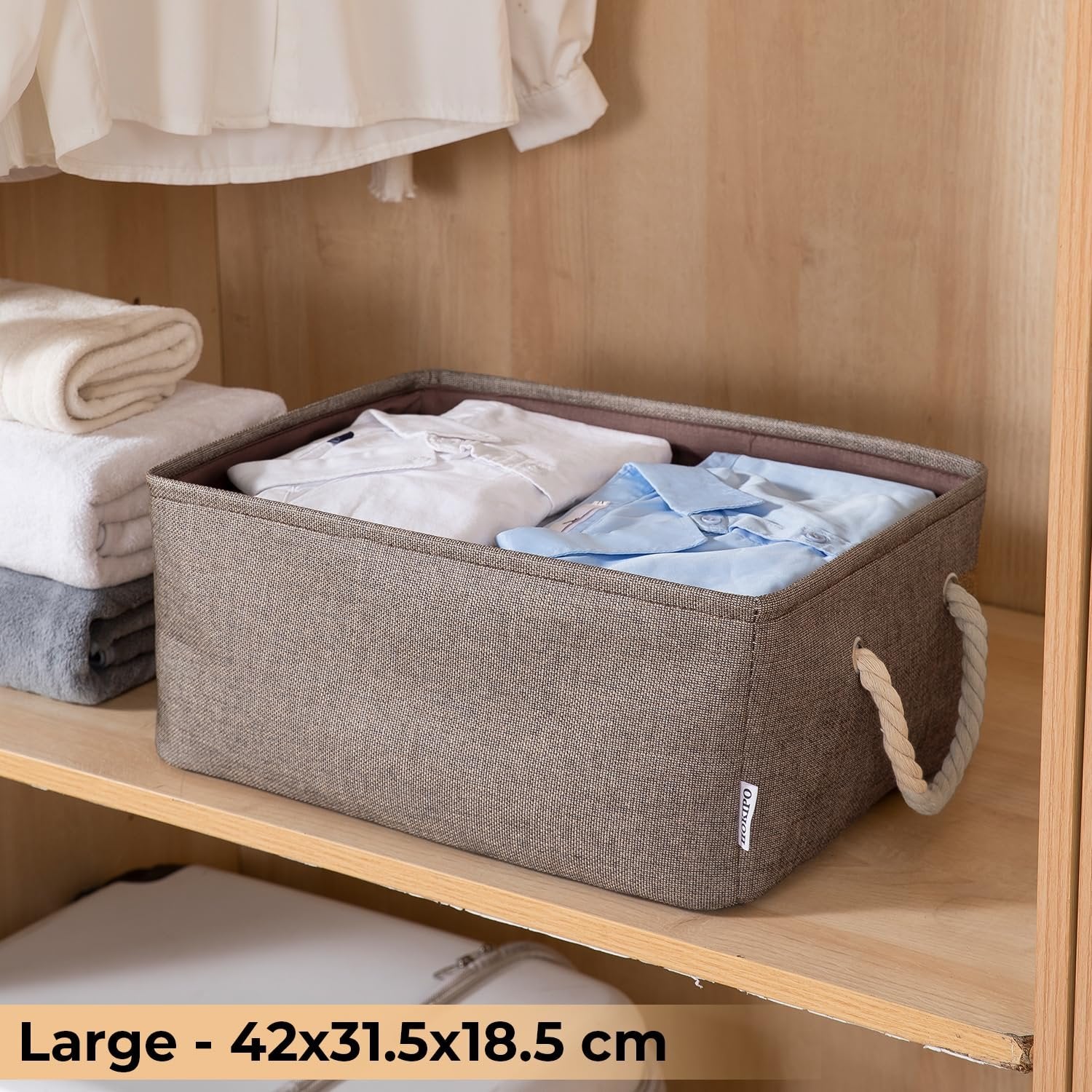 Eco-Friendly Cloth Storage Basket Bin Organizer ? Foldable Fabric Storage Box for Home & Office