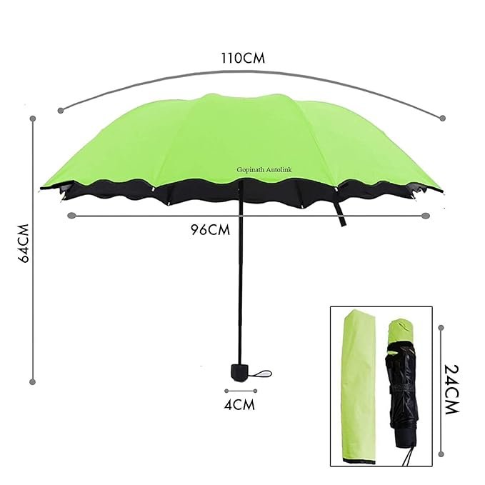 Magic Umbrella (Green) ? Color Changing Folding Umbrella with UV & Rain Protection