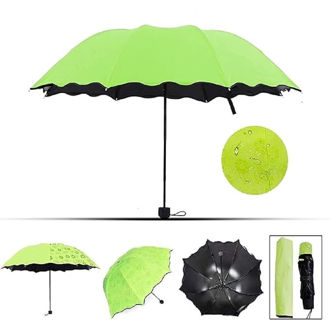 Magic Umbrella (Green) ? Color Changing Folding Umbrella with UV & Rain Protection