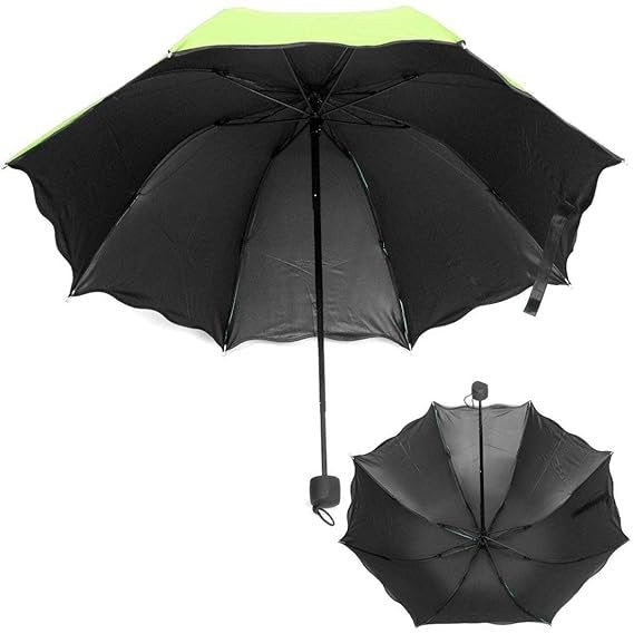 Magic Umbrella (Green) ? Color Changing Folding Umbrella with UV & Rain Protection