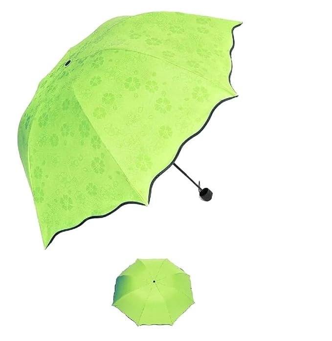 Magic Umbrella (Green) ? Color Changing Folding Umbrella with UV & Rain Protection
