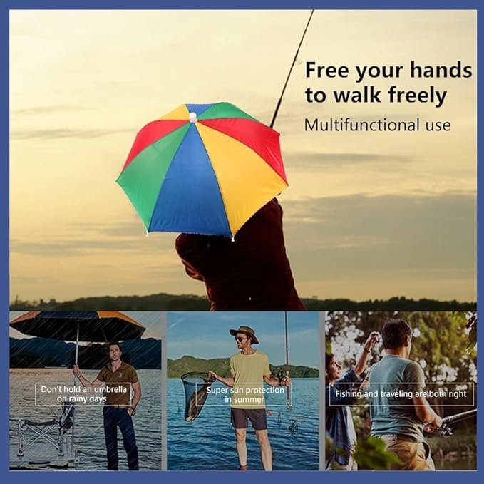 Headwear Umbrella ? Hands-Free Umbrella Hat for Sun & Rain Protection