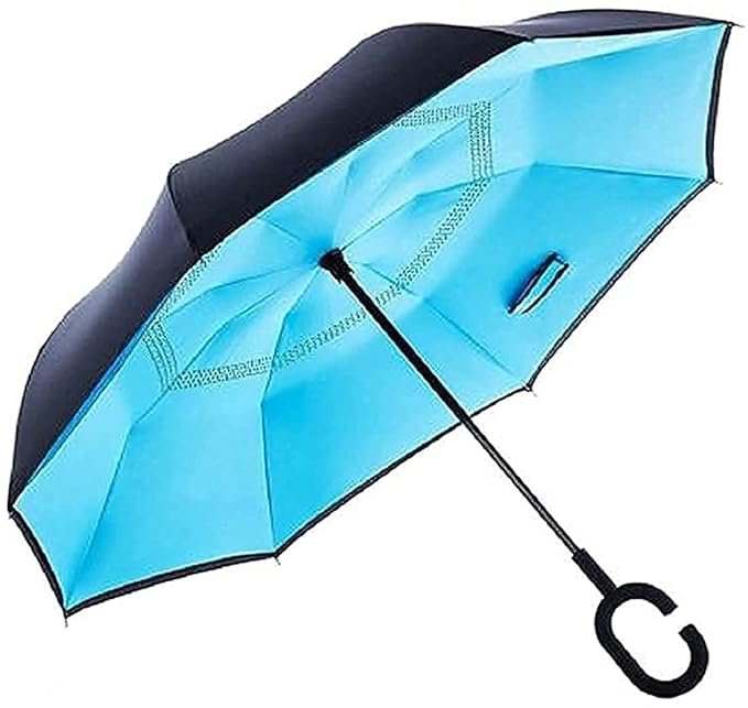 C Handle Umbrella ? Inverted Windproof Umbrella with Hands-Free C-Shaped Handle