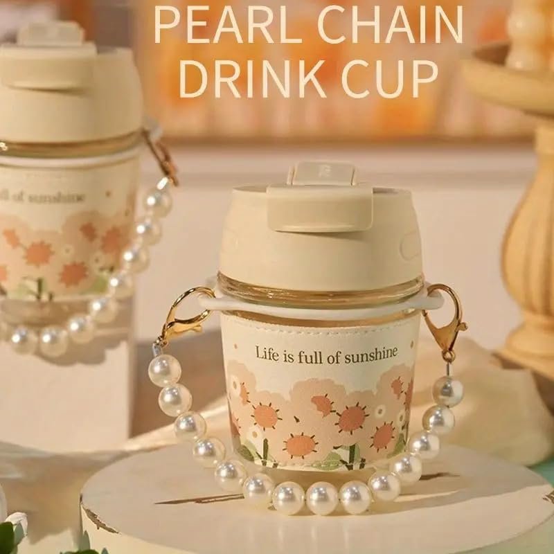 Travel Sipper Double Drink Straw with Chain ? Reusable Straw Set for Water, Juice, and Beverages