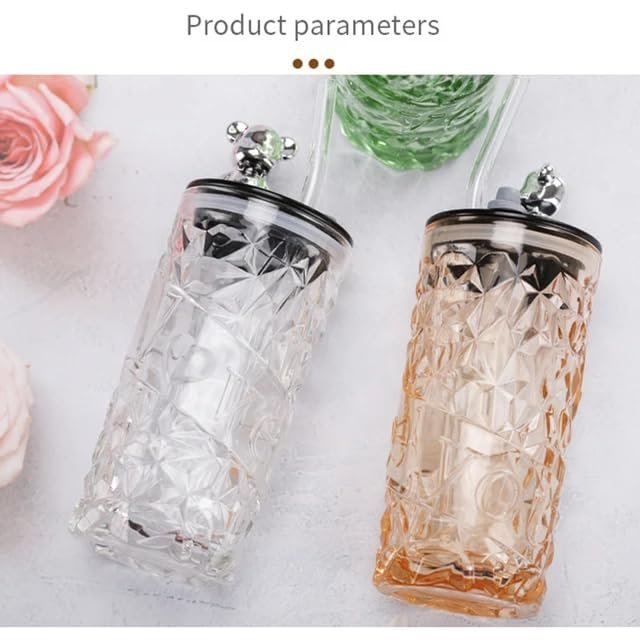 350ML Bear Shape Glass Cup with Straw ? Cute and Fun Glass Mug for Kids and Adults, Perfect for Juices, Milk, or Water