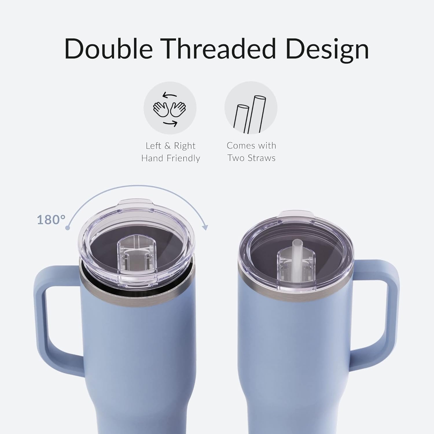Tumbler Vacuum Sealed Cup with Handle ? Insulated Drink Cup for Hot and Cold Beverages, Keeps Drinks at Ideal Temperature