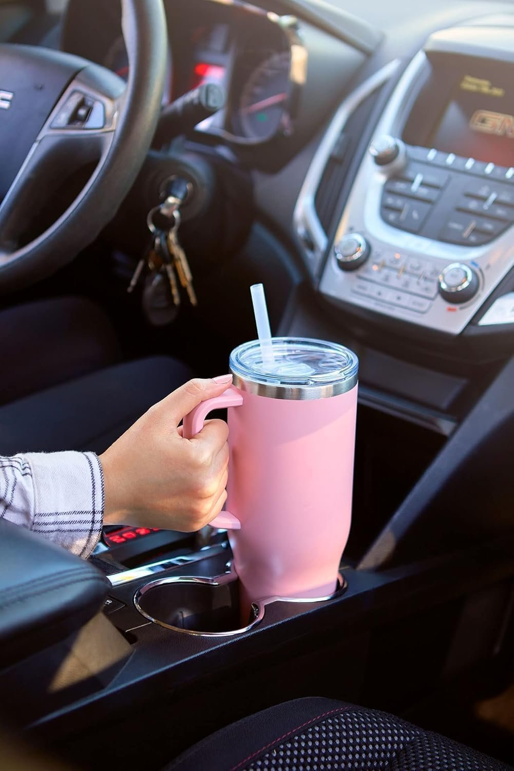 Tumbler Vacuum Sealed Cup with Handle ? Insulated Drink Cup for Hot and Cold Beverages, Keeps Drinks at Ideal Temperature