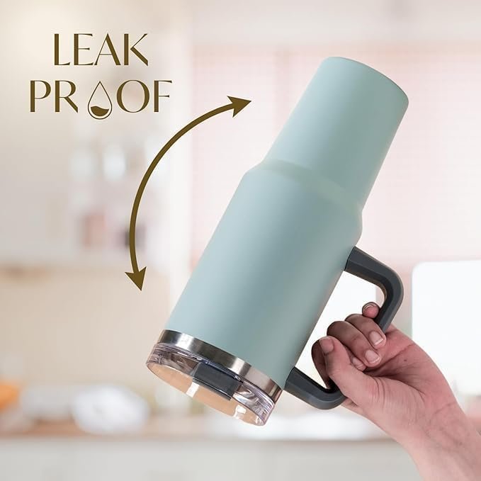 Tumbler Vacuum Sealed Cup with Handle ? Insulated Drink Cup for Hot and Cold Beverages, Keeps Drinks at Ideal Temperature