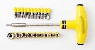 24 Pcs T-Shape Screwdriver Tool Set ? Multi-Bit Repair Tool Kit for Home, Bike, and Electronics