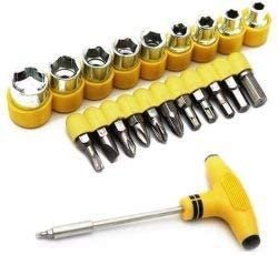 24 Pcs T-Shape Screwdriver Tool Set ? Multi-Bit Repair Tool Kit for Home, Bike, and Electronics