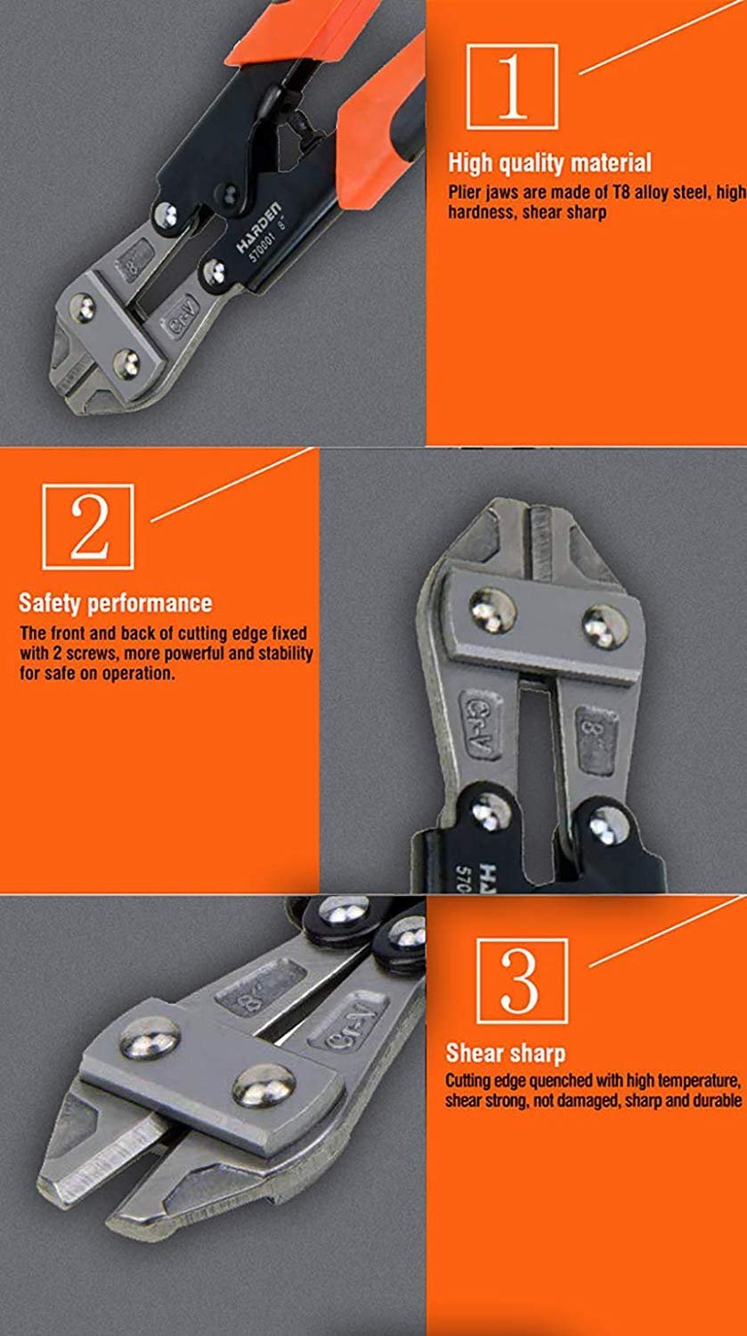 Mini Bolt Cutter ? Heavy Duty Wire & Rod Cutter with Hardened Steel Blades for Home & Industrial Use