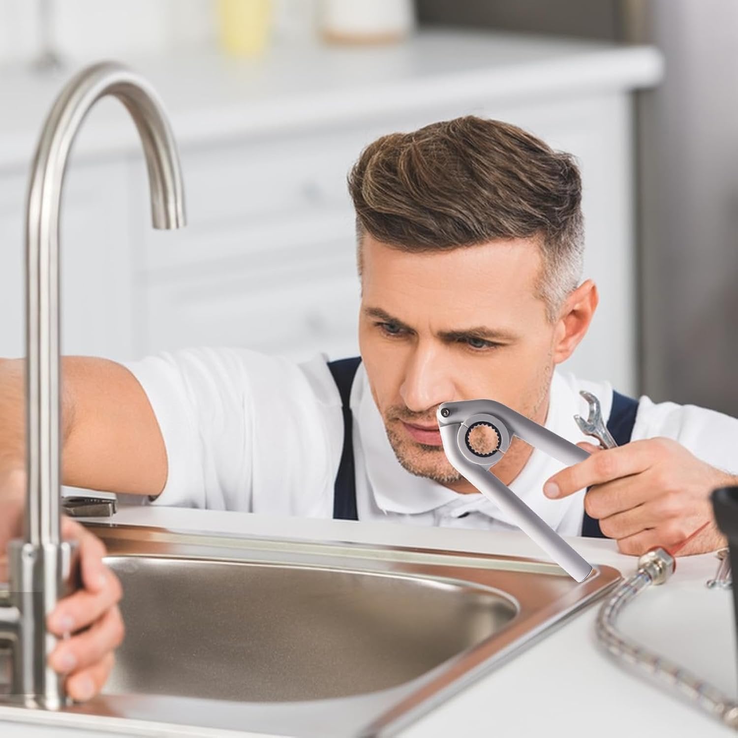 Anti-Slip Plumbing Repair Wrench Tool ? Adjustable Spanner for Sink, Pipe, and Bathroom Repairs