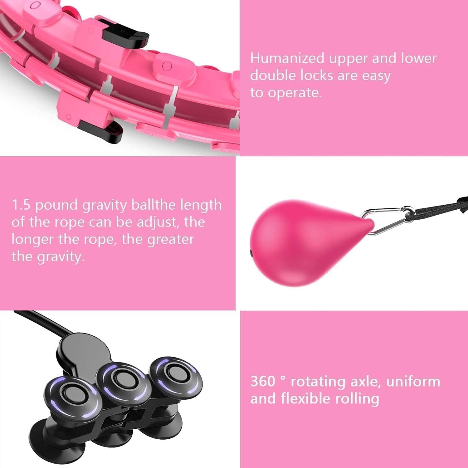 Hula Hoop Exercise Weighted Fitness Hoop for Core, Waist, and Full Body Workout