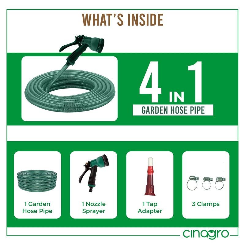 10 Meter Garden Water Pipe ? Flexible Hose for Watering Plants, Car Washing & Cleaning