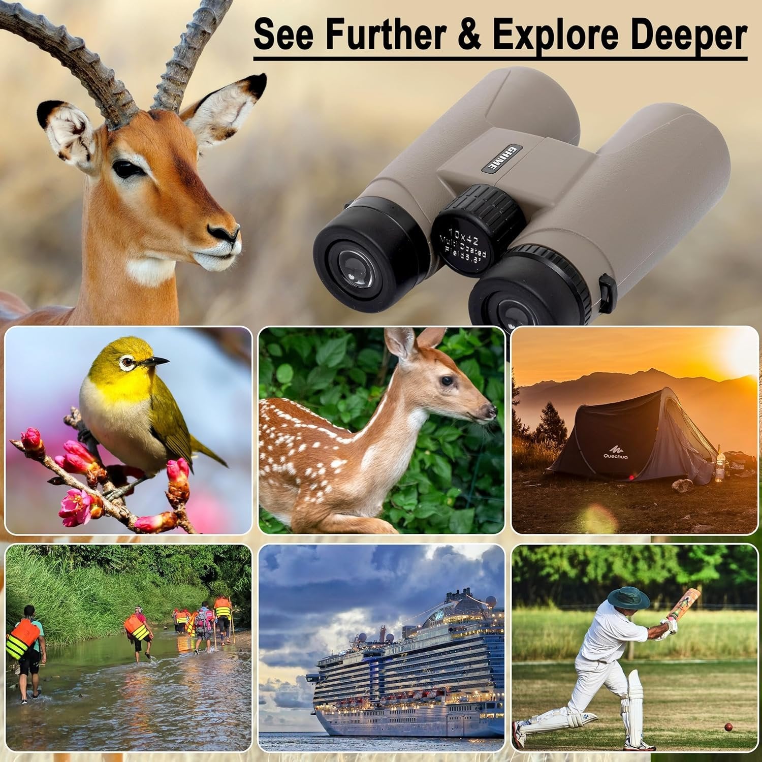 Army Powerview Binoculars (50x50 Zoom) ? High-Performance Binoculars for Outdoor Adventures, Hunting, and Birdwatching