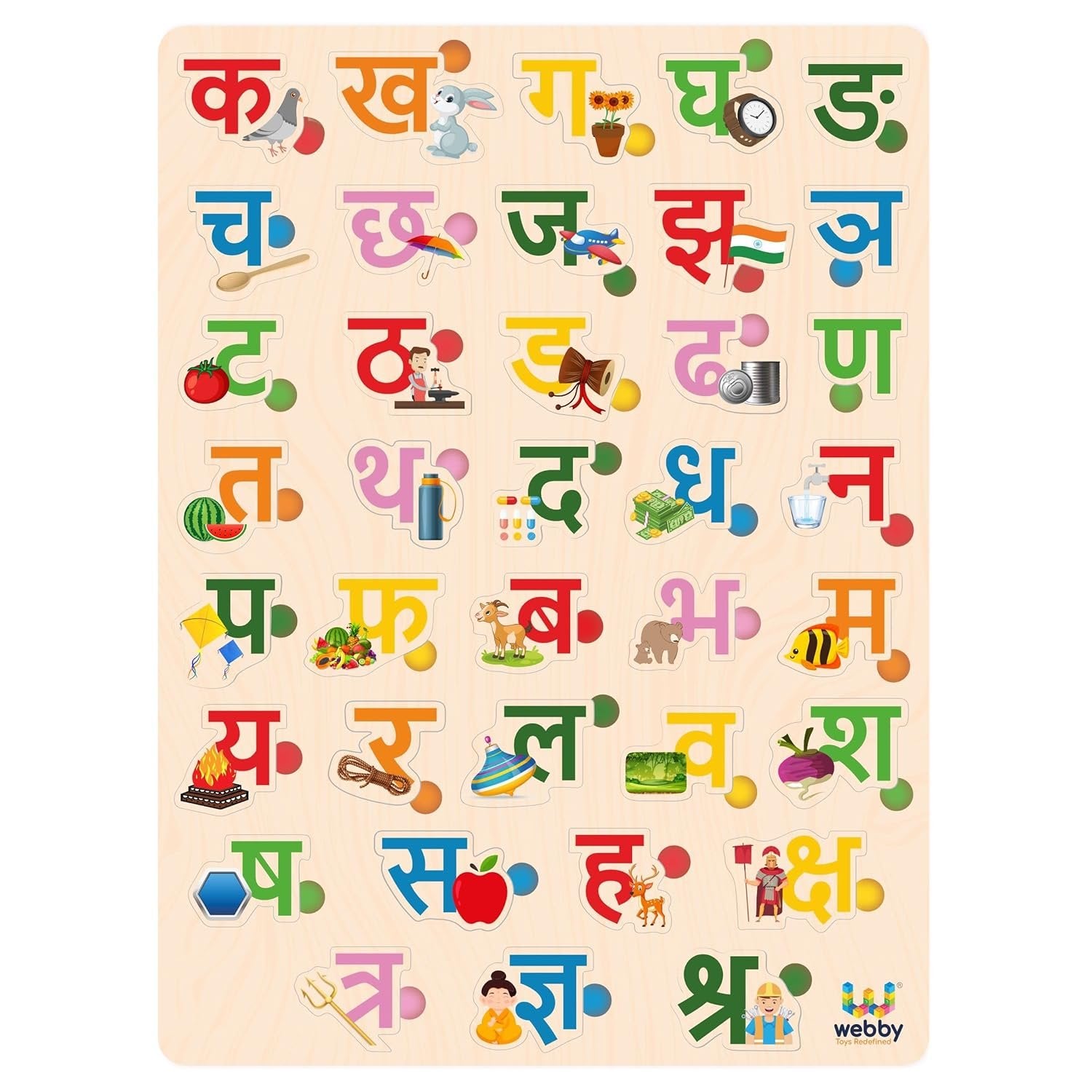 Hindi Varnmala Wooden Puzzle ? Educational Puzzle for Kids, Learn the Hindi Alphabet with Fun and Play