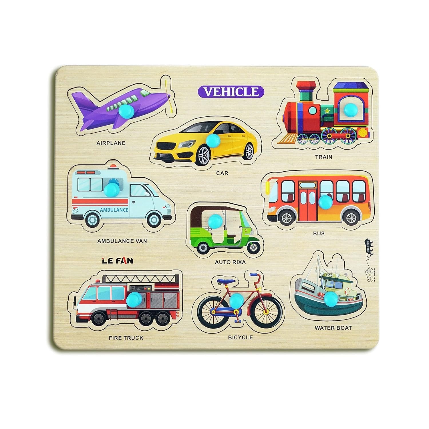 Vehicle Wooden Puzzle ? Educational Wooden Puzzle for Kids, Learn About Different Vehicles in Fun Ways