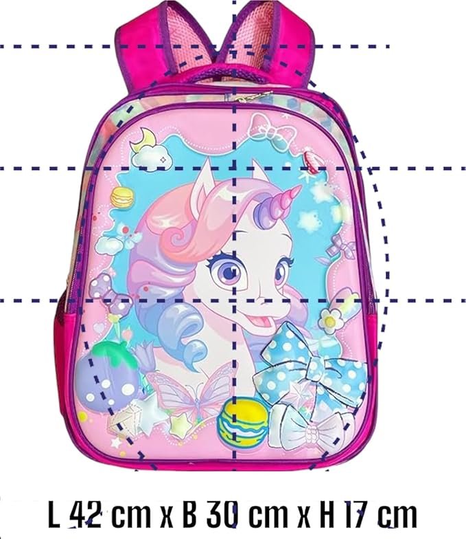 Kids 3D 2 Layer Backpack School Bag with Pouch ? Spacious and Fun Backpack with 3D Designs, Ideal for School and Travel