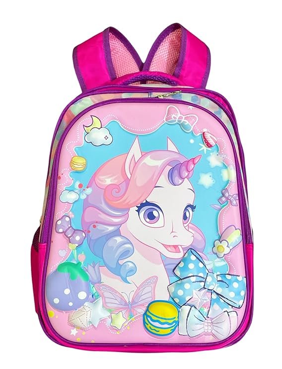 Kids 3D 2 Layer Backpack School Bag with Pouch ? Spacious and Fun Backpack with 3D Designs, Ideal for School and Travel