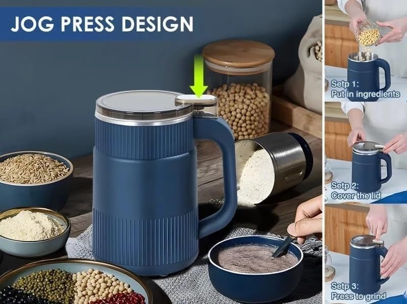 New Handle Electric Coffee Grinder ? 300W Portable Bean Grinder with Stainless Steel Blades & Safety Lid, One-Touch Operation for Coffee, Spices, Nuts & Herbs