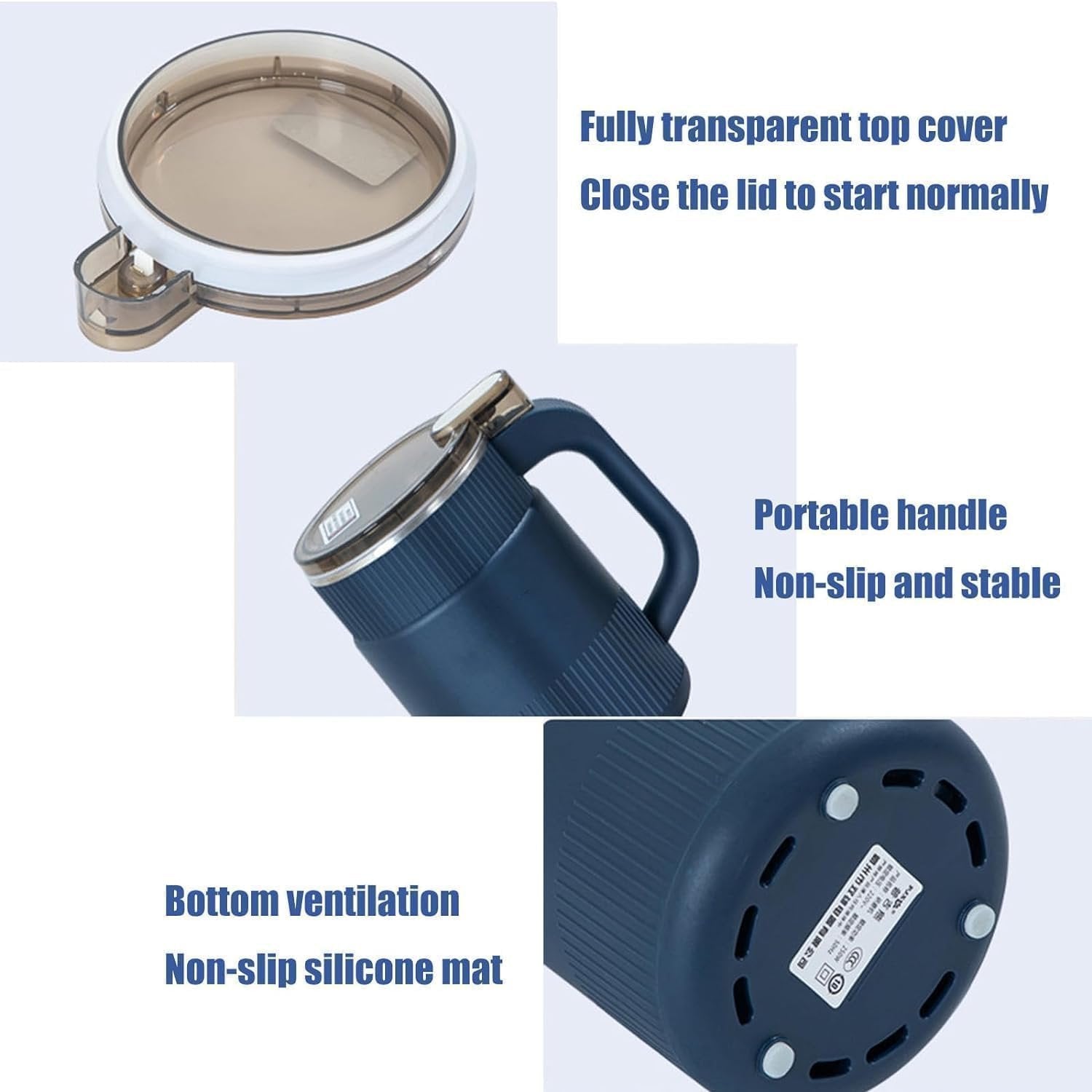 New Handle Electric Coffee Grinder ? 300W Portable Bean Grinder with Stainless Steel Blades & Safety Lid, One-Touch Operation for Coffee, Spices, Nuts & Herbs