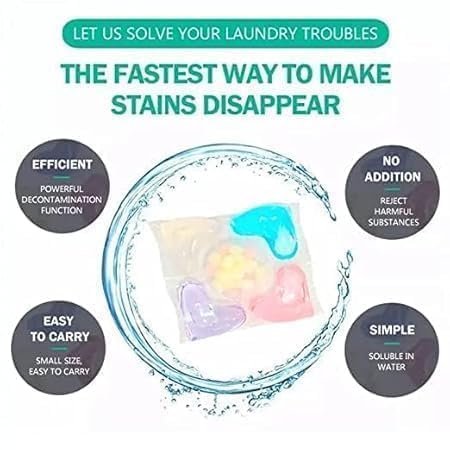 4 in 1 Laundry Detergent Soap Pods ? Ultra-Concentrated Capsules with Detergent, Softener, Stain Remover & Fragrance, Deep Clean for All Washing Machines & Fabric Types